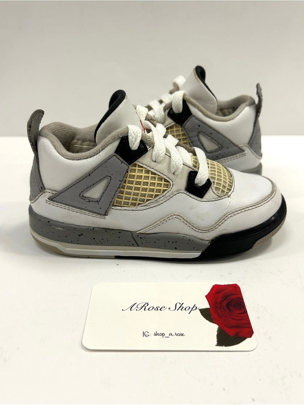 Nike Air Jordan 4 Retro TD ‘White Cement’ (308500 104) Shoes Size: 9C